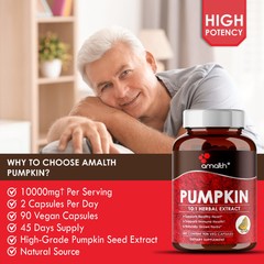 Pumpkin Seed Extract Powder Immunity, Heart Support 10000mg Capsules – 90 Count