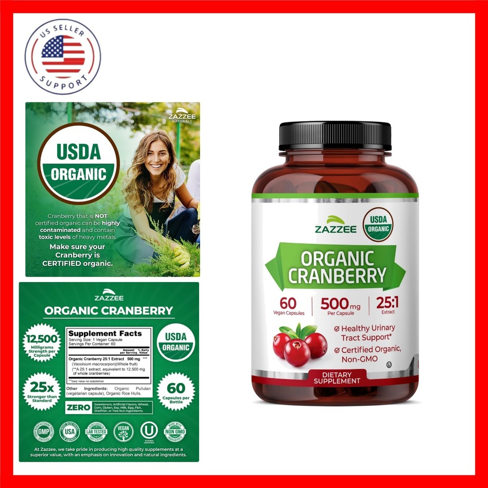 USDA Organic Cranberry 25:1 Extract – 2- , Non-GMO Supplement for Urinary & W…