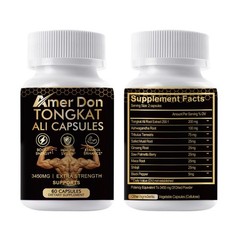 2 Packs Tongkat Al Extract 200:1, Longjack, 3450mg Per Serving – 60 Veg Capsules
