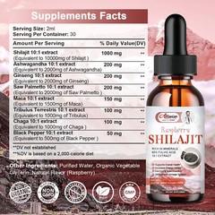 60ML Organic 1000mg Himalayan Shilajit Supplement Extremely Potent,Fulvic Acid