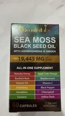 Sea Moss Black Seed Oil Ashwagandha Ginger Turmeric Burdock Root 60 Count