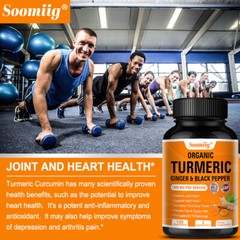 Turmeric Ginger Black Pepper Capsules 1500 mg Joint Heart Health Immune 120 CT