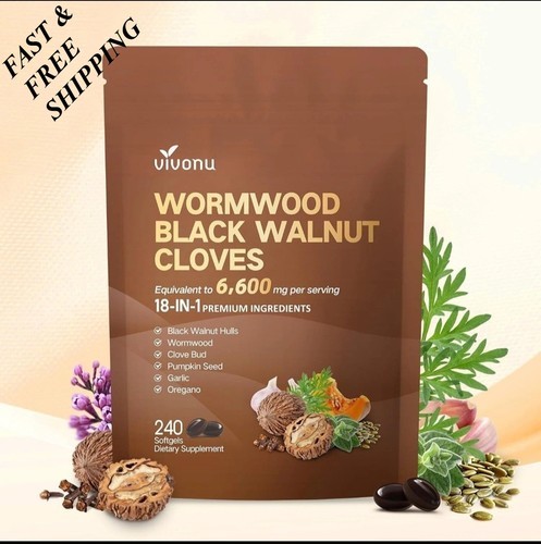 NEW LUXRY Vivonu Wormwood Black Walnut Cloves 240 Softgels FAST SHIPPING