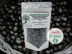 Organic Black Walnut (juglans nigra) 500mg vegetarian capsules, no fillers or