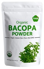 Organic Brahmi Powder, Bacopa Monnieri for brain & hair, 4,8,16 oz , ships free