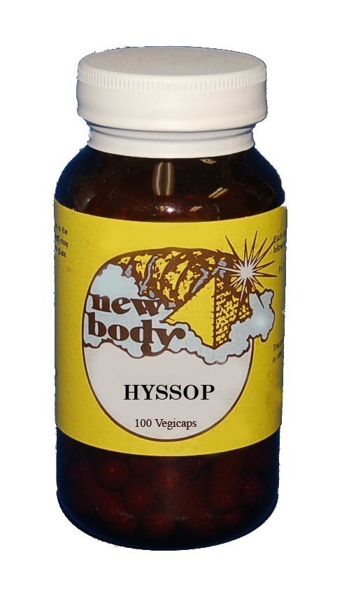 New Body Hyssop 100 Vegicaps contains no fillers, binders or additives