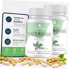 Nattokinase Supplement | Nattokinase 8000 FU and CoQ10 180 Count (Pack of 1)