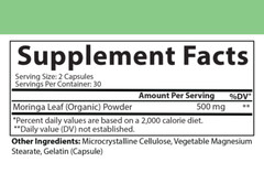 Moringa Oleifera Pills Natural, Organic, 100% Pure – 180 Count – 3 Pack