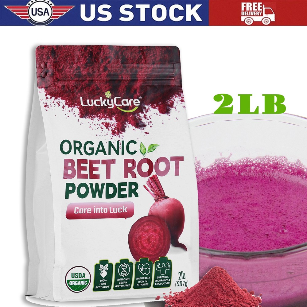Organic Beet Root Powder Raw Non GMO Pure Beta Vulgaris Nitric Oxide Booste 2LB