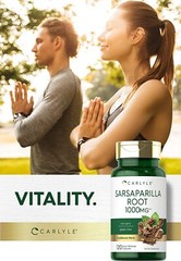 Sarsaparilla Root Capsules 1000mg | 120 Count | Non-GMO | by Carlyle