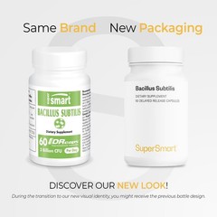 Supersmart – Bacillus Subtilis 3 Billion CFU per Day 60 Count (Pack of 1)