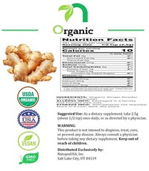 1 lb (16 OZ)Organic Ground Ginger Root Powder, Non-GMO, Kosher. FREE SHIPPING!!!