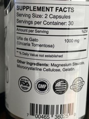 PACK 2 Uña de Gato 1000 mg Supports Joint & Inmune Health salud articulaciones