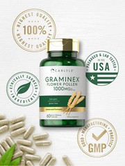Graminex Flower Pollen Extract | 1000 mg | 60 Capsules | Non-GMO | by Carlyle