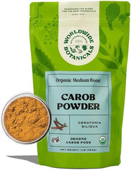 Worldwide Botanicals Organic Carob Powder, Medium Roast – 1 Lb – Caffeine Free C
