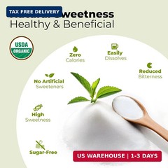 Organic Stevia Powder 6oz (171g), Stevia Extract Powder, Sugar-Free & 0 Calories