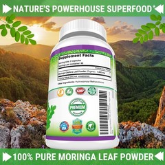 High-Potency Moringa Capsules – 1000mg per Serving, Gluten-Free Health Booster