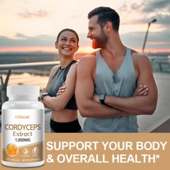 Cordyceps Extract 1000mg Capsules Improve Endurance & Strength Boost Energy