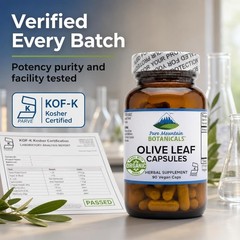 Pure Mountain Botanicals Olive Leaf Extract Capsules – 400mg Organic Olive Leaf