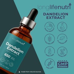 Dandelion Root Extract Liquid Drops 4 Fl Oz – Natural Digestion, Sugar-Free, GMP