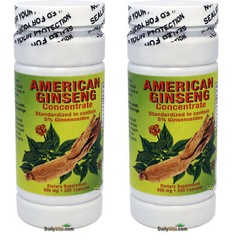 2x American Ginseng Concentrate Extract Pannox Gisennoids 500 mg 200 Capsules