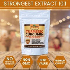 240 Turmeric 95% Curcumin BioPerine Black Pepper Pills 10,000mg Extract Tumeric