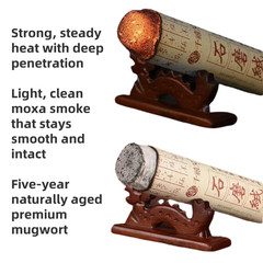 Handmade 5-Year Aged Stone-Milled Wild Mugwort Moxa Sticks, 2 Count, Pure Mugwor