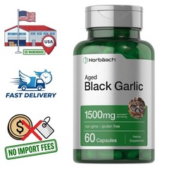 Aged Black Garlic Bulb Fermented 1500mg 25:1 Extract 60 Capsules