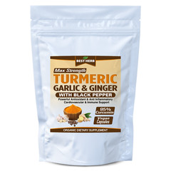 240 CAPSULES TURMERIC GINGER GARLIC BLACK PEPPER PIPERINE CURCUMIN TUMERIC PILLS