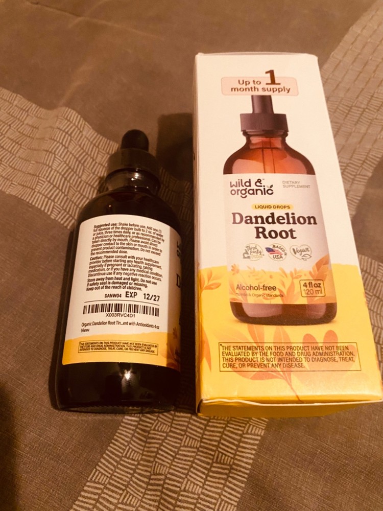 Wild & Organic Dandelion Root Extract Drops – Liver 4 Fl Oz (Pack of 1)