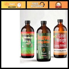 Soursop Moringa Detox Herbal Blend Pack of 3 – 16oz Each for Health & Wellness