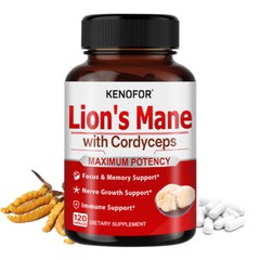 Lion’s Mane Supplement-Brain Booster,Support Focus, Cognition, Memory & Immunity