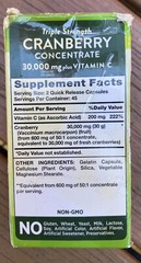Triple Strength Cranberry Concentrate Plus Vitamin C 15,000 mg 90 Quick Capsules