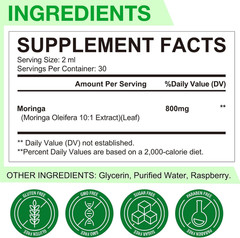 Pure Moringa Oleifera Liquid Drops for Energy,Organic Moringa Leaf Extract W….