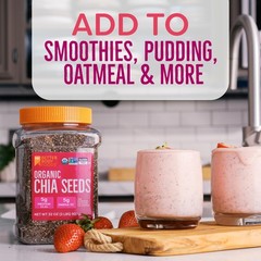 Organic Chia Seeds 2 lbs, 32 Oz, with Omega-3, Non-GMO, Gluten Free, Keto Die…