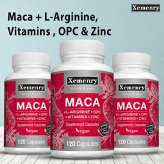 Maca Capsules – with L-Arginine, Boost Energy, Improve Stamina, Improve Mood