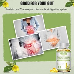 2 bottles Mullein Leaf 1500mg 60 Capsules Respiratory Wellness Supplement