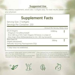 Organic Oregano Oil 6000mg 5X300gels Contains Carvacrol 165mg and Thymoquinone