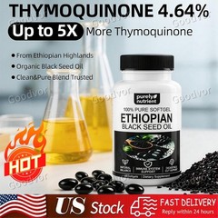 Ethiopian Black Seed Oil Softgels |4.64% Thymoquinone |Gluten-Free, 60 capsules