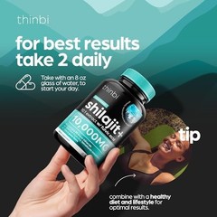 Thinbi Pure Himalayan Shilasjit Capsules with Fulvic Acid 90 Count (Pack of 1)