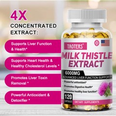 Milk Thistle Extract 6000 Mg Liver Cleanser Liver Detox Cardio