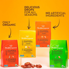 Wedderspoon Organic Manuka Honey Drops, Eucalyptus & Bee Propolis, 20 Count (Pac