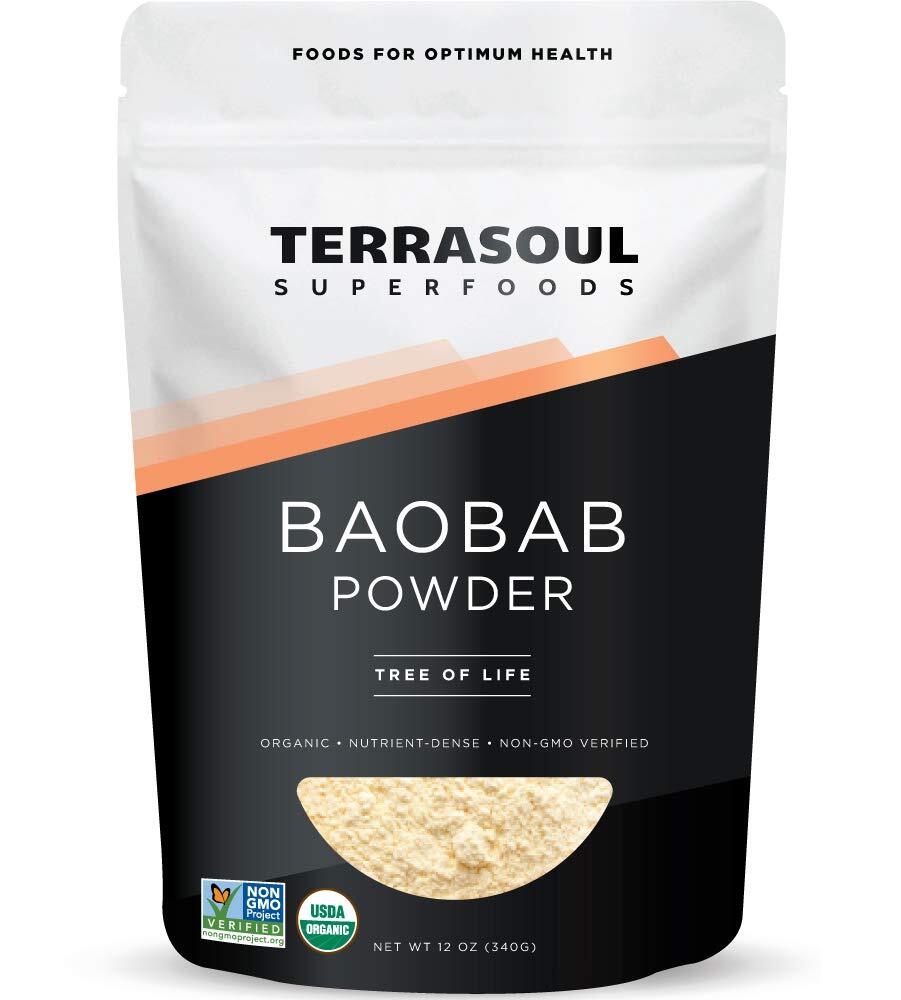 Terrasoul Organic Baobab Powder 12oz Nutritional Supplement Non GMO Gluten Free