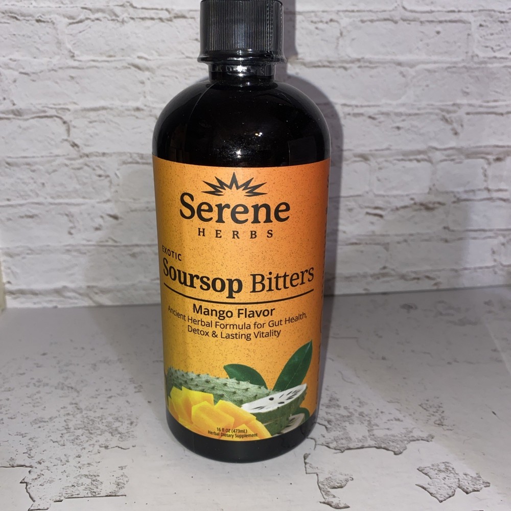 Serene Herbs Soursop Bitters Liquid with Soursop Leaves for Gut Cleanse, Detox &