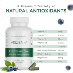 Elan Healthcare Viszen-V, Eye Pressure Care- 60 Capsules – Exp 03/2028