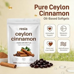 RESIA Ceylon Cinnamon Softgels with MCT Oil, Herbal Cinnamon Extract for Dail…