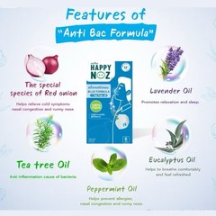 Happy Noz Anti-Virus Freshener Sticker Patch Organic Herb Oil Stuffy Nose Adult