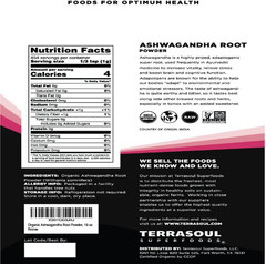 Terrasoul Superfoods Organic Ashwagandha Root Powder 6oz