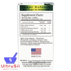 3 BOTTLEs GSL Technology Sugar Balance Diabetic Supplement 90 Tablets/Bottle NEW