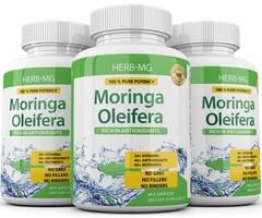 3 x Moringa Oleifera Leaf Organic Extract 10000mg Serving 100% Pure 180 Capsules